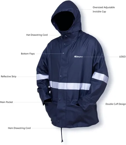 Miniatura 14 de Trajes de lluvia para hombre, impermeable, traje de lluvia resistente, abrigos de lluvia, chaqueta y pantalones, ropa de lluvia