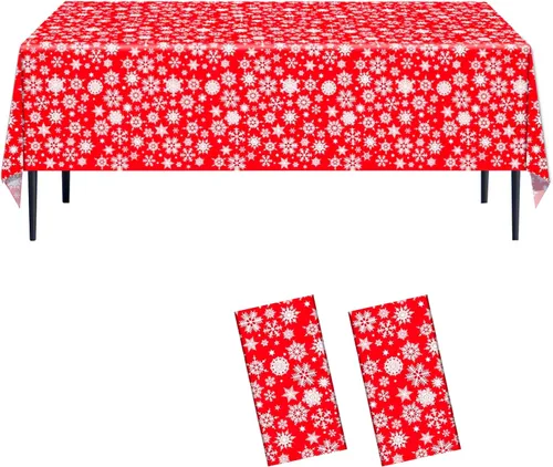 Miniatura 21 de Paquete de 2 manteles a cuadros blancos y negros de 54 x 108 pulgadas, desechables, de plástico, con bandera de carreras, impermeable, rectangular