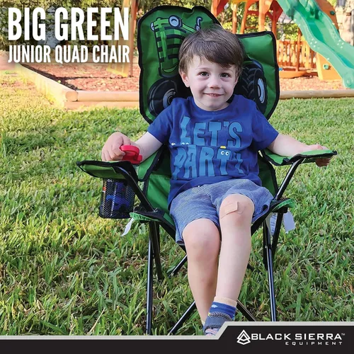 Miniatura 8 de Black Sierra Silla de campamento para niños, asiento plegable para niños que soporta 150 libras, silla de césped portátil para exteriores, incluye