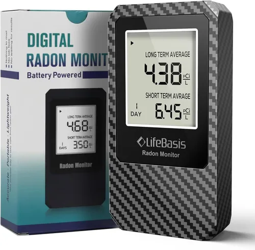 Miniatura 10 de Life Basis - Detector de radón para el hogar, probador de radón portátil para el hogar con monitoreo de radón a largo y corto plazo, rango de 0-500