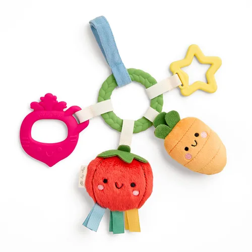 Miniatura 13 de Itzy Ritzy Juguete de Actividad para la Dentición - Juguete de Dentición Infantil Bitzy Busy Ring con Anillo Trenzado y Juguetes Colgantes, Incluye