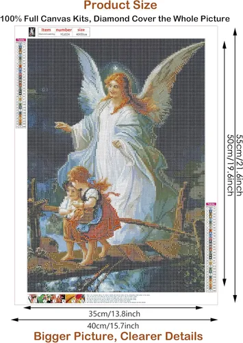 Miniatura 2 de JesMolla Kits de Pintura de Arte de Diamantes 5D DIY para Adultos, Tamaño Grande Taladro Completo Artes de Diamantes con Pedrería Pegada, Pintura