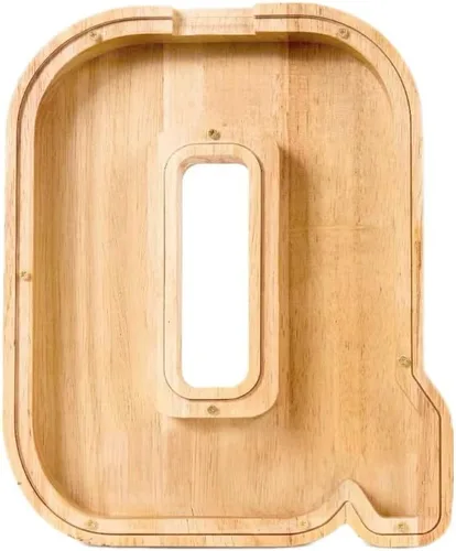 Miniatura 21 de Alcancía de 26 letras del alfabeto inglés A-Z, alcancía de madera transparente de gran capacidad, caja de ahorro de monedas personalizada