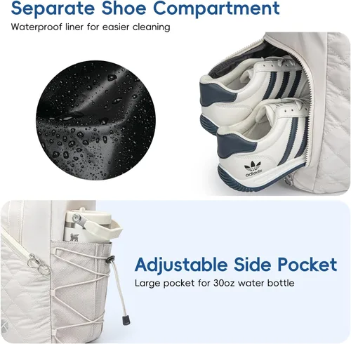 Miniatura 4 de Bolsa de pickleball para mujer con gancho para cerca, bolsa acolchada de pickleball con capacidad para 3-4 paletas con compartimento para zapatos