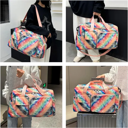 Miniatura 282 de Pequeña bolsa de gimnasio para mujer, bolsa de viaje con compartimento para zapatos