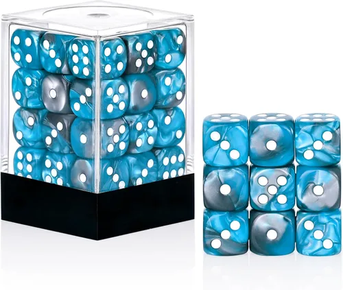 Miniatura 21 de 36 Piezas 12mm Juego de Dados Mini de 6 Caras, Juego de Dados D6 de Colores Translúcidos, Juego de Dados Estándar de 6 Caras para Juegos de Mesa