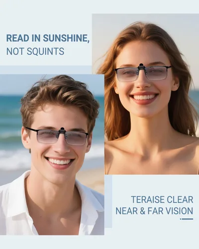 Miniatura 4 de TERAISE Lentes de lectura con clip para lentes, lupas de bloqueo de luz azul, lentes lectores para mujeres y hombres