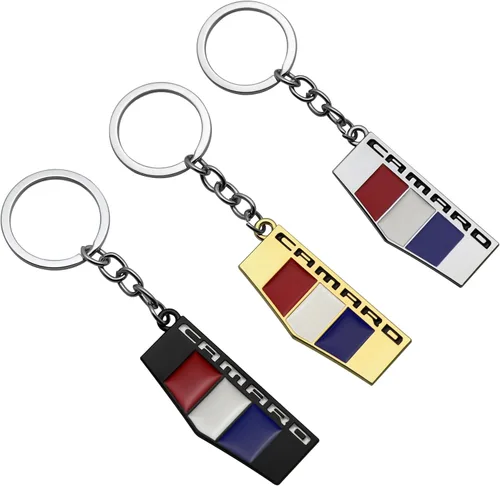 Miniatura 4 de 1 Pieza Llavero Camaro Anillo Acabado 3D Llavero Portallaves Aleación Soporte de Llaves Llavero de Repuesto Para Accesorios Camaro (Plateado)