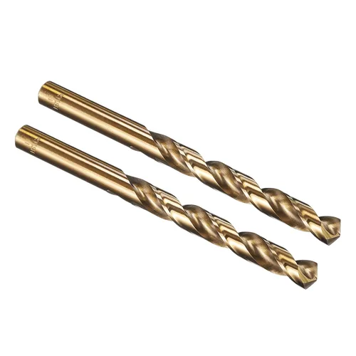 Miniatura 130 de PATIKIL Broca Jobber de 0.039 in, vástago recto M35 cobalto 5% acero de alta velocidad 135° acabado dorado para metal duro de acero inoxidable - 2