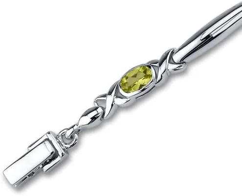Miniatura 2 de Peora Juego de pulseras de peridoto de plata de ley de 2,25 quilates, No aplicable, Peridoto