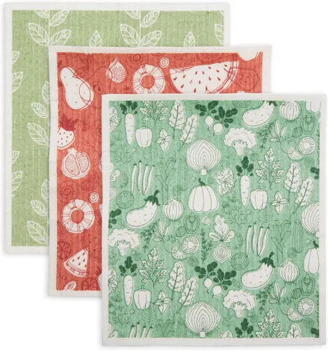 Miniatura 14 de DII Paños suecos para cocina y limpieza, reutilizables, lavables a máquina y aptos para lavavajillas, biodegradables, 7.75 x 6.75, limones, 3