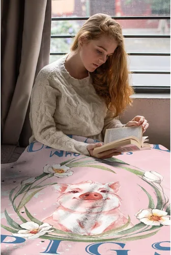 Miniatura 5 de Just A Girl Who Loves Pigs - Manta tipo throw de felpa mullida de franela para siesta para viajes, picnic, cama, sofá, cálida y acogedora para todas