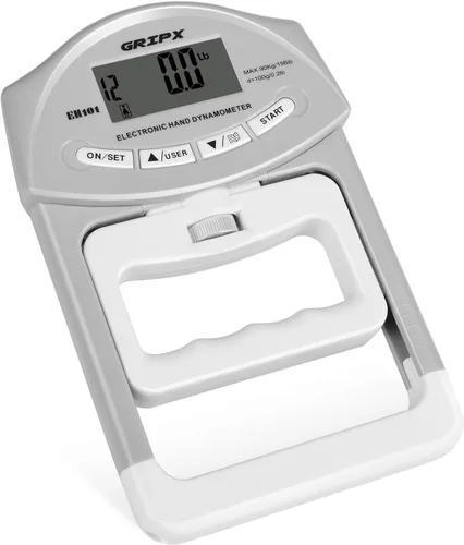 Miniatura 10 de Dinamómetro de mano digital medidor de fuerza de agarre Auto captura electrónica de poder de agarre manual 198 libras / 90 kilogramos