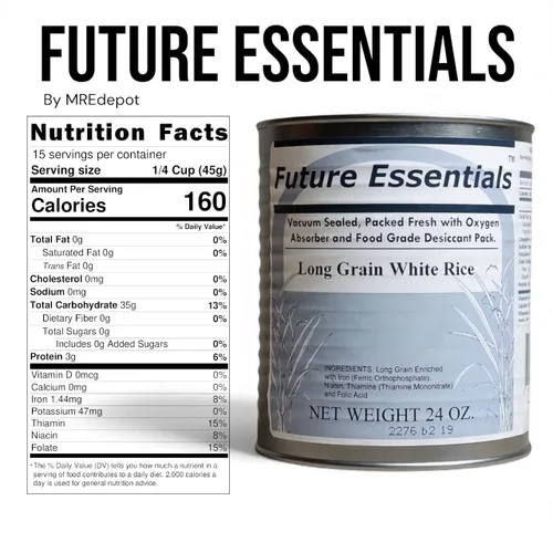 Miniatura 2 de Future Essentials Arroz blanco de grano largo – Arroz blanco crudo cultivado en Estados Unidos con vida útil de 25 años – Alimento de emergencia