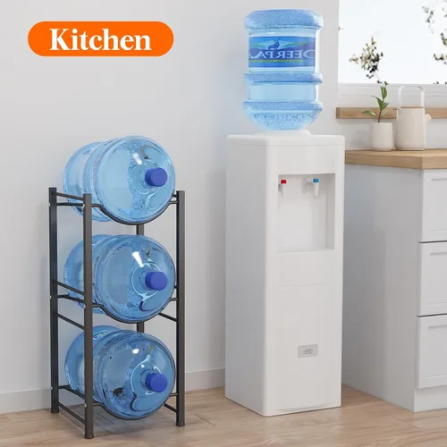 Miniatura 8 de Lifewit Soporte para jarra de agua de 5 galones, soporte para botella de agua de 3 niveles, dispensador de agua resistente con 3 ranuras para jarras