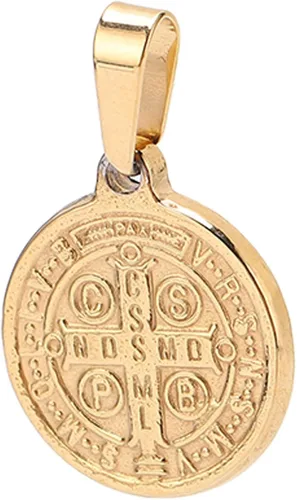 Miniatura 9 de Saint Benedict Pendant, Pendant Elegant Stainless Steel Double Sided Relief Pend Saint Benedict Medal and Information Card Craftsmanship