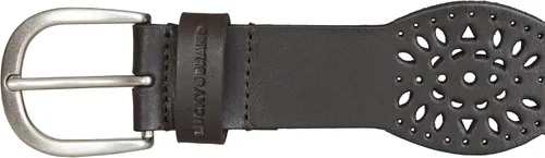Miniatura 3 de Lucky Brand Cinturón de cuero perforado cónico para mujer con hebilla de arnés