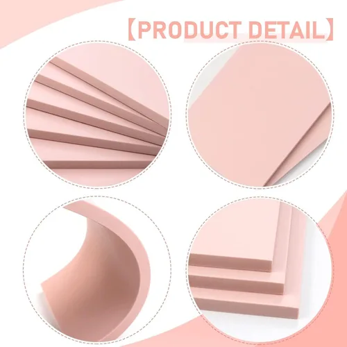 Miniatura 3 de Paquete de 6 bloques de goma tallados de goma rosa pálido de 4 x 6 pulgadas para sellos de goma suave para manualidades y proyectos de manualidades