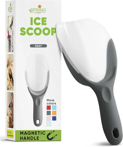 Miniatura 12 de Spring Chef Pala magnética para hielo para congelador, pala de hielo translúcida de plástico flexible sin BPA con mango de agarre suave, pala