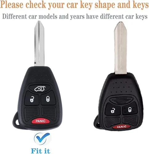 Miniatura 2 de TPU para funda de llavero de Jeep Compatible con Chrysler 300C Avenger Sebring Chrysler 200 Aspen Dodge Charger Jeep Commander Grand Cherokee