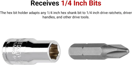 Miniatura 5 de TEKTON Unidad de 1/2 pulgada x 1/4 pulgada hexagonal magnético soporte de broca SHA25402