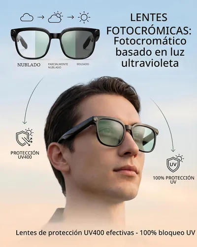 Miniatura 8 de Lentes inteligentes AI con cámara y audio, gafas de grabación de video HD 4K, gafas de cámara de 8 MP para hombres y mujeres, voz AI, traducción