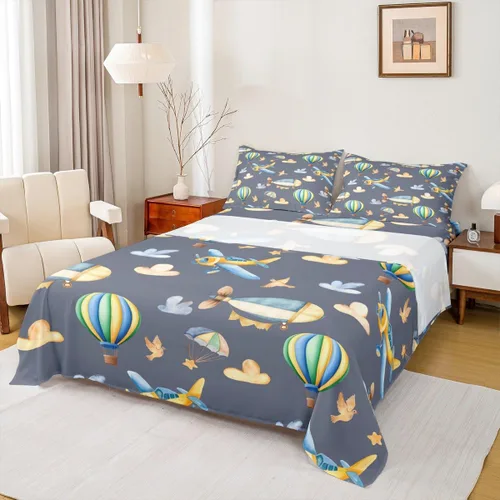 Miniatura 14 de Erosebridal Juego de sábanas y fundas de almohada para niños, diseño de camión de bomberos, color rojo, brillante, para maquinaria, camiones