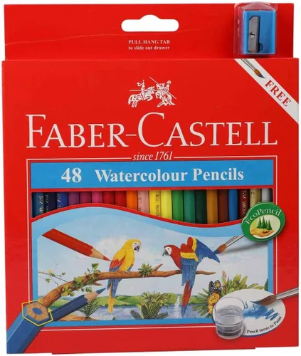 Miniatura 4 de Faber Castell - Lápices de acuarela con sacapuntas y pincel, juego de 48 lápices de acuarela
