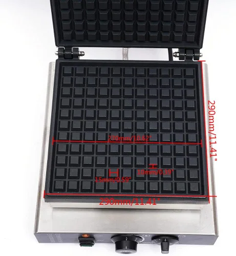 Miniatura 3 de Máquina para hacer gofres, máquina cuadrada antiadherente para hacer gofres, máquina comercial de acero inoxidable para panaderías, restaurantes