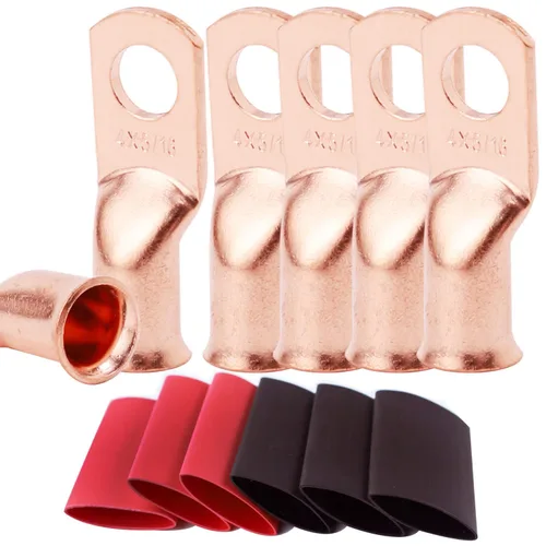 Miniatura 29 de TKDMR - Kit de 264 piezas de extremos de cable de batería, 132 piezas de terminales de anillo de lengüetas de cable de cobre resistentes AWG 8 6 4 2