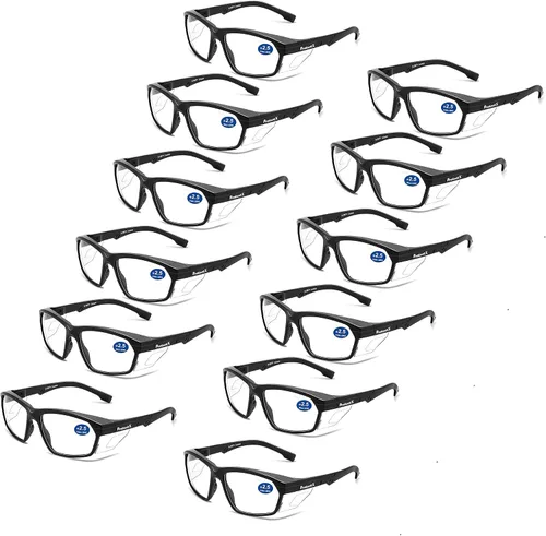 Miniatura 23 de ProtectX Anteojos de seguridad clásicos, lentes antivaho resistentes a los arañazos, gafas protectoras para el trabajo, interior/exterior, ANSI Z87.1