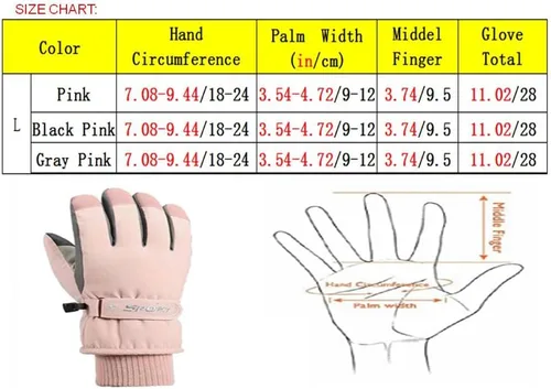 Miniatura 6 de ROERPPM Guantes de esquí, guantes de nieve impermeables -30 guantes de invierno para clima frío, guantes de snowboard con pantalla táctil para mujer