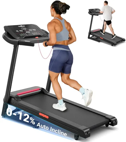 Miniatura 10 de THERUN Cinta de correr con inclinación, caminadora inclinada, cintas de correr motorizadas sin escobillas para un funcionamiento silencioso