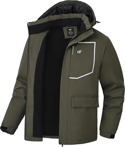 Miniatura 10 de Tyhengta Chaquetas de esquí impermeables para hombre, abrigos de invierno, chaqueta de nieve ajustable, cortavientos de forro polar, rompevientos