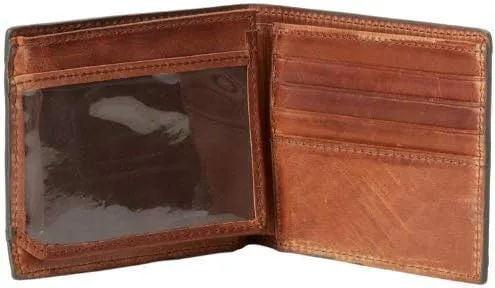 Miniatura 3 de WEBERS PREMIER LEATHER - Serie Wildlife - Cartera plegable para hombre - Cartera de cuero marrón de grano completo Marrón