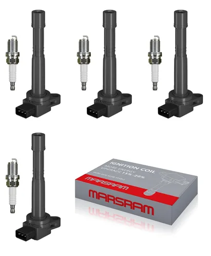 Miniatura 18 de Marsram Paquete de bobinas de encendido UF247 y bujía de iridio doble 4503 compatible con Toyota 2000-2008 Corolla 2000-2005 MR2 Spyder Celica