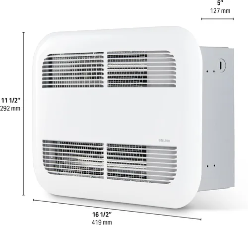 Miniatura 2 de Stelpro Calentador de Techo – 1000W / 120V – 9 5/8″ H × 13 1/2″ W – Modelo Elegante Montado en el Techo – Comodidad Silenciosa, Calor Rápido