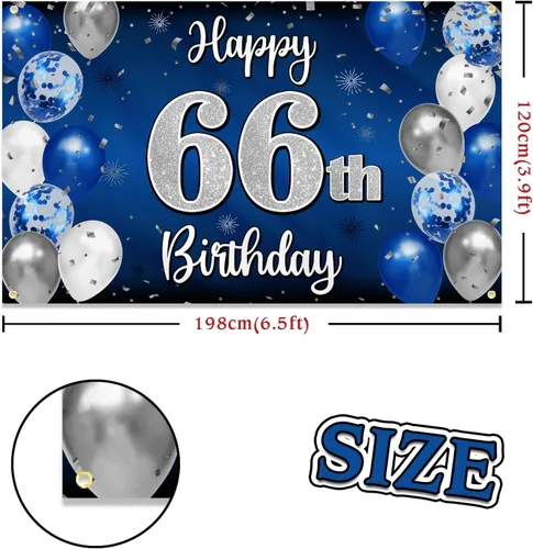 Miniatura 158 de Decoración de feliz cumpleaños 35, globo azul y plateado de 35 años, cartel grande de telón de fondo de cumpleaños, suministros para fiesta de 35th