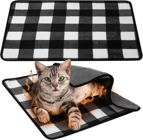 Miniatura 8 de 2 Piezas Almohadillas Grandes Autocalentables para Gatos, Alfombra Autocalentable para Gatos, Cama para Jaula de Perros, Mantas para Mascotas