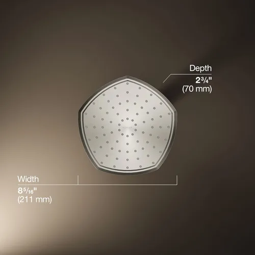 Miniatura 3 de Kohler 27051-SN Occasion® Cabezal de lluvia de una sola función de 8", 2.5 gpm, níquel pulido Níquel pulido vibrante