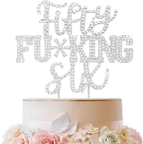 Miniatura 88 de LINGTEER Veintiún divertidos adornos dorados para tartas con diamantes de imitación – Saludos a los 21 años de edad, decoración de centros de mesa