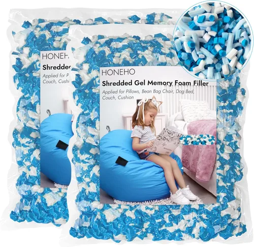 Miniatura 18 de Relleno de espuma viscoelástica de gel triturado de 2.48 libras, cómodo y suave, para almohada refrescante, puf, cama de perro, cojín de sofá
