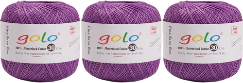 Miniatura 108 de Hilo de ganchillo golo para tejer a mano Tamaño 30, hilo para calados color Hibiscus-166 166-Hibiscu