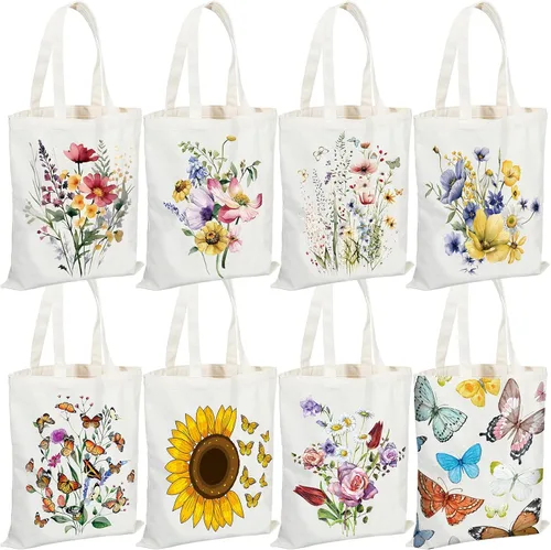 Miniatura 8 de Sweetude 8 bolsas de lona a granel para amantes de los libros, regalos de club para amantes de los libros, bibliotecario, lector, regalo