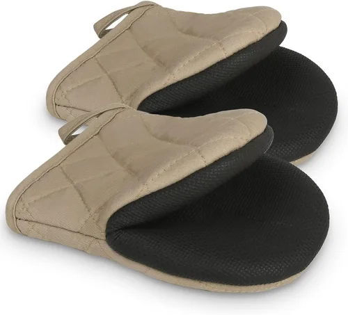 1 par de manoplas cortas para horno, guantes de cocina de silicona resistentes al calor para 500 grados, superficies de agarre antideslizantes y asa