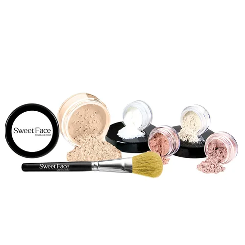 Miniatura 13 de Kit de inicio de 6 piezas (BEIGE) Maquillaje mineral Tamaño de muestra Set cara desnuda mate base cubierta