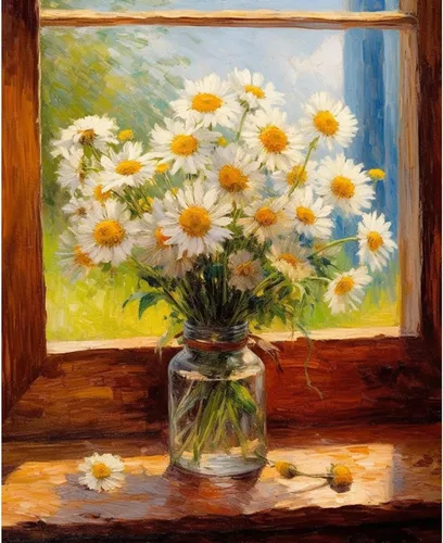 Miniatura 26 de Tucocoo Kit de pintura de lavanda por números con pinceles y pigmento acrílico sobre lienzo para adultos, diseño rústico de ventanas, arte floral