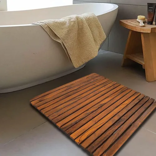 Miniatura 2 de Nordic Style - Tapete de ducha y baño de teca prémium para uso en interiores y exteriores, plataforma de madera antideslizante para spa, sauna