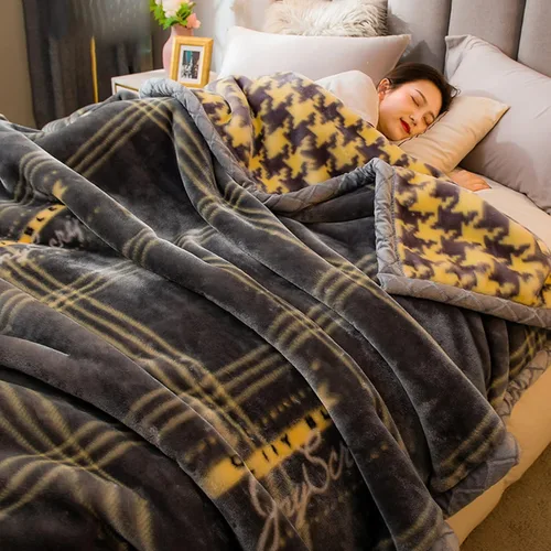 Miniatura 9 de LGYKUMEG - Manta de visón coreana de 59x79 pulgadas, manta suave y cálida de felpa sedosa - Manta reversible de 2 capas Raschel para cama individual