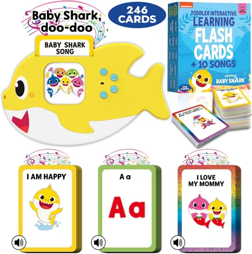 Tarjetas flash Baby Shark para niños de 2 a 4 años | Juguetes sensoriales para niños autistas y autistas no verbales de 2, 3, 4, 5, 6 años, juguetes